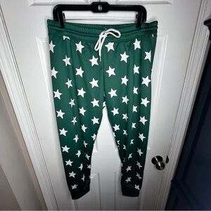 NWT Corey Paige Men’s Medium All Star Print Jogger Pant M Green White